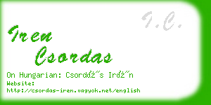 iren csordas business card